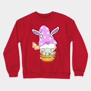 Gnome Easter Basket Women Outfit Easter Girls and boys Crewneck Sweatshirt